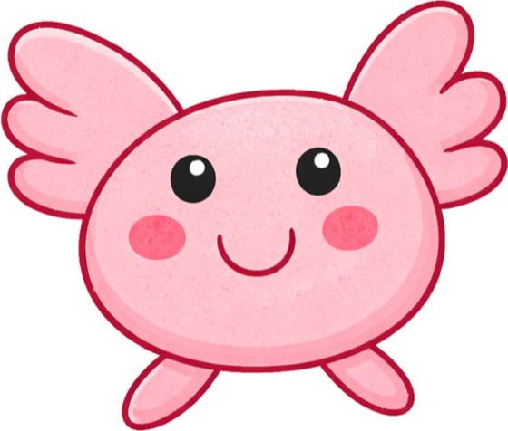 LevelUp Kids axolotl character